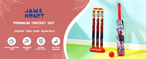 Amazon Brand - Jam & Honey Spiderman Cricket Set 3+ Years, Complete ...