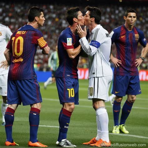 Cristiano Ronaldo and Messi Romantic Moment | Stable Diffusion Online