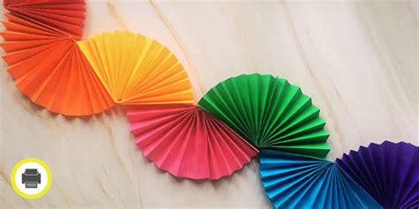 Rainbow Paper Fan Garland - Paper Craft - Craft Activities