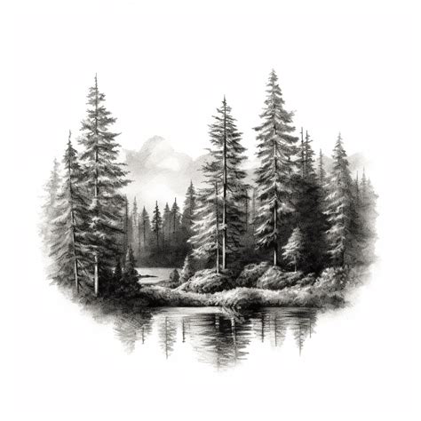 Forest Tattoo Design: Captivating Tree Silhouette