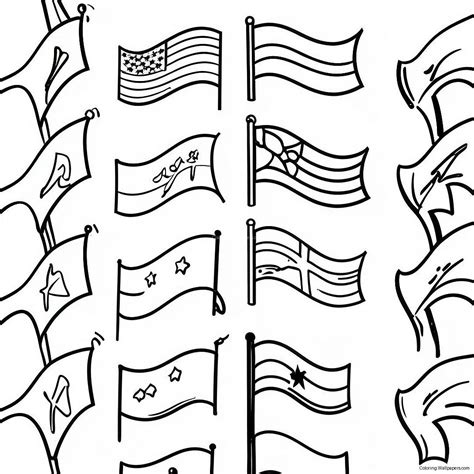 Colorful Country Flags Coloring Page (68675-54361)
