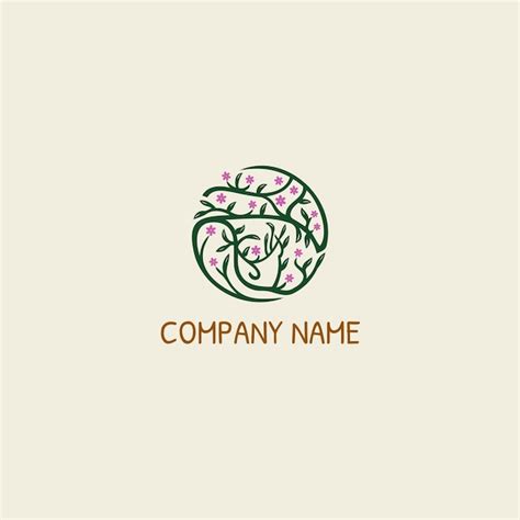 Natureinspired circular plant logo design | Premium Vector