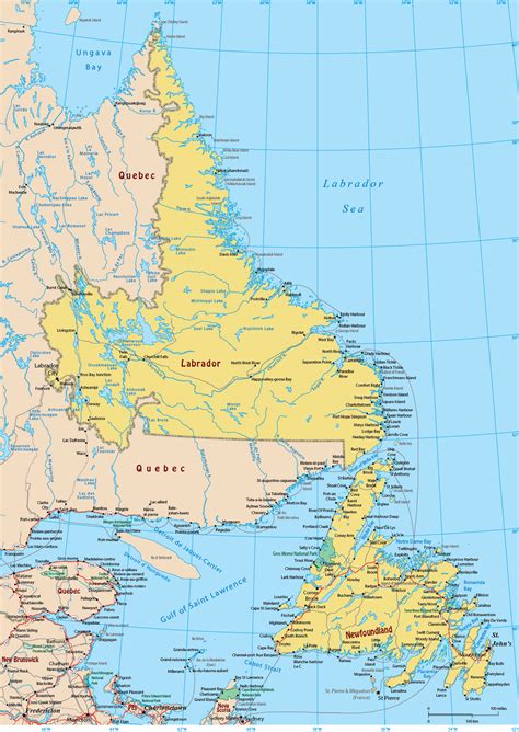 Map of Newfoundland and Labrador