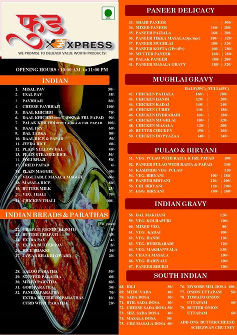 Menu at Food Express - Fast Food Centre, Mumbai, Shop No. 1