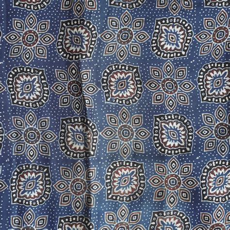 Modal Silk Blue With Maroon And Black Flower Jaal Design Fabric – Sanskruti