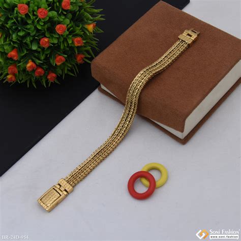 Funky Design Golden Color Stainless Steel Bracelet for Men - Style D95 ...