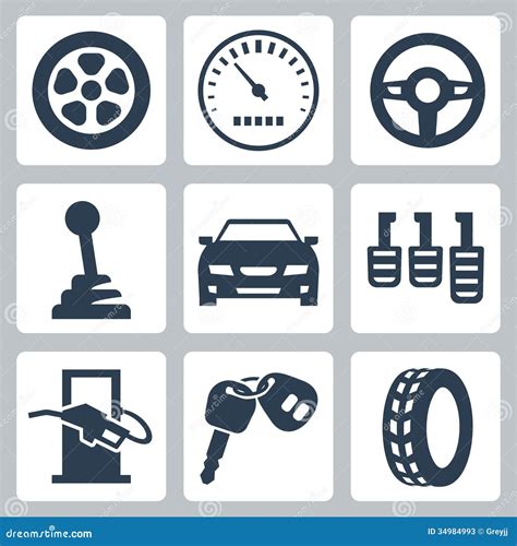 Vector auto icons set stock vector. Illustration of gasoline - 34984993