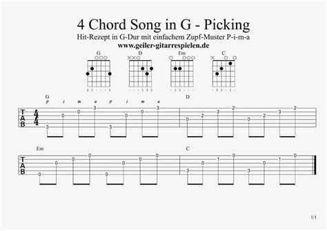 4-Chord-Songs in G-Dur | Die Gitarren-Seite