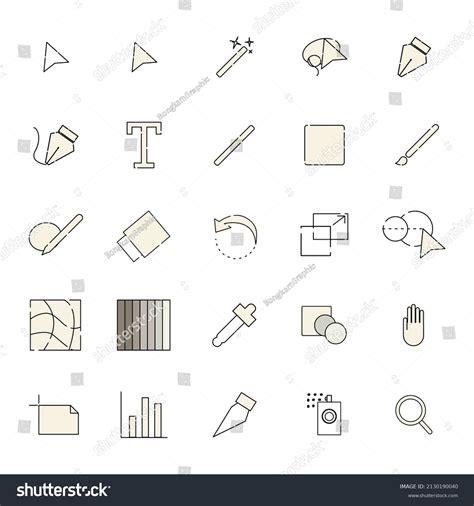 Set Adobe Illustrator Tool Icons Flat Stock Vector (Royalty Free ...
