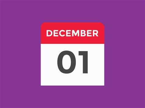 december 1 calendar reminder. 1st december daily calendar icon template ...