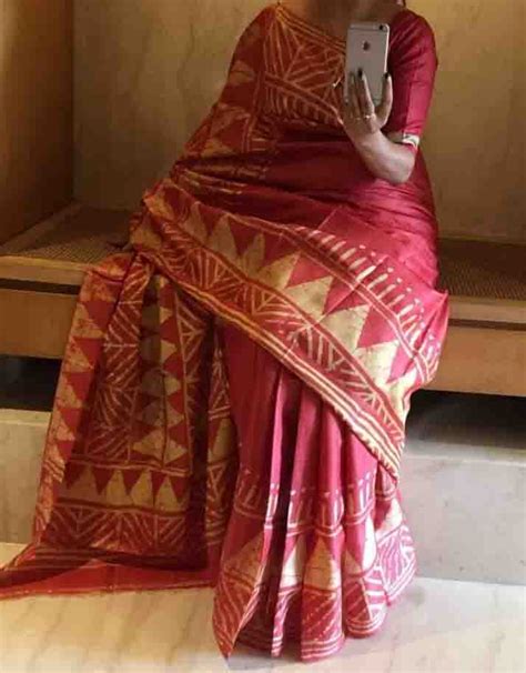 Pink Hand Painted Pure Silk Mark Certified Bishnupuri Silk Sarees ...