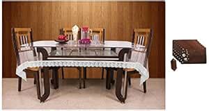 Buy Kuber Industries PVC 6 Seater Transparent Dining Table Cover ...