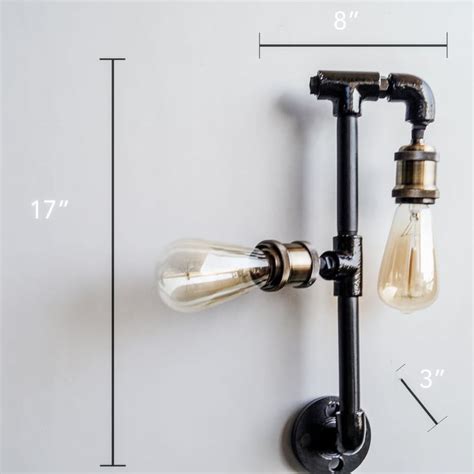 Steampunk Black Iron Pipe Lamp Living Room Wall Light Fixture – The ...