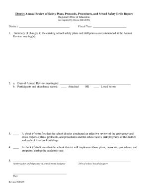 Fillable Online Dist. Safety plan annual review form Fax Email Print ...