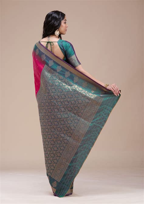Buy Rani Pink Paithani Silk Saree - Koskii