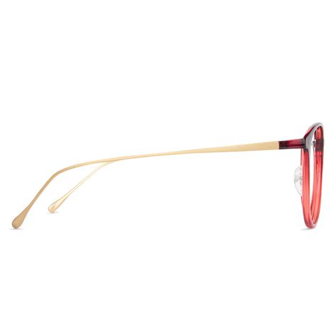 Maroon Tarnsparent Matte Gold Full Rim Round Lenskart Air Comfort LA ...