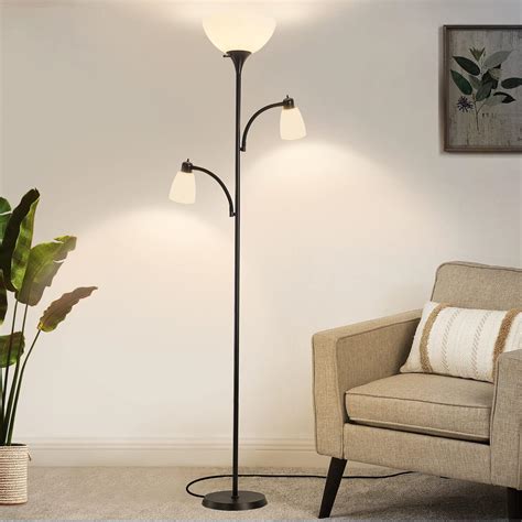 Amazon.com: LEDIARY Floor Lamp, Modern Torchiere Floor Lamp with 2 ...