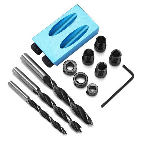 Woodworking Drill Guide Tool, 14pcs 15°Aluminum alloy Pocket Hole ...