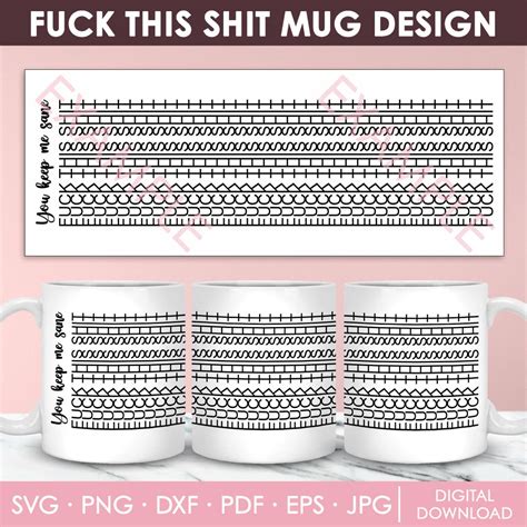 Fuck This Shit Funny Mug 11oz Wrap Svg Png, Hidden Funny Message Mug ...