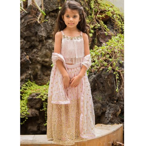 Shimmery And Glitter Lehenga Blouse With Dupatta Set - Pink – Fairies ...