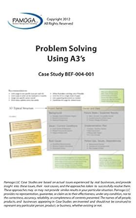 Problem Solving Using A3's (Pamoga LLC Book 10) eBook : Ambruso, Paul ...