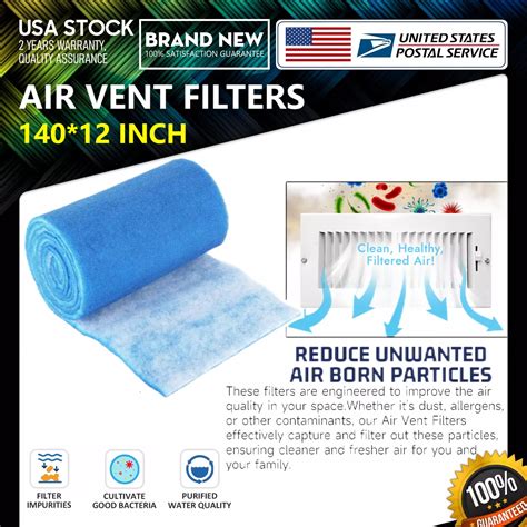 12-Ft Air Vent Filters Kit Floor Vent Filters For Home Offices ...
