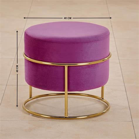 Buy Maya Atharva Velvet Pouffe - Purple from Home Centre at just INR 2495.0