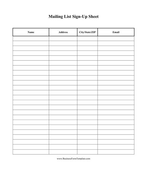 Free Printable Email List Templates [PDF, Word, Excel]