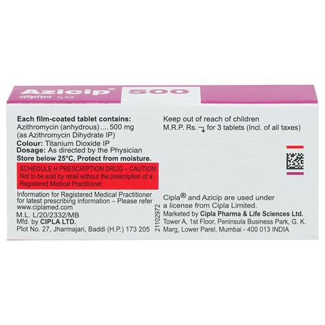 Azicip 500 Tablet | Uses, Side Effects, Price | Apollo Pharmacy