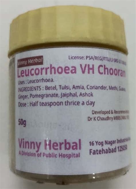 Buy Vinny Herbal Leucorrhoea VH Powder 50g Jar Online at Low Prices in ...