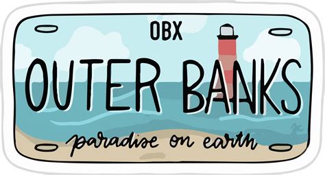 Outer Banks License Plate with Lighthouse Design