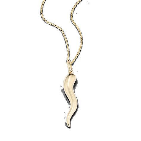 14k Yellow Gold Italian Horn Pendant | Shane Co.