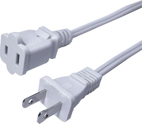 Amazon.com: 10 FT Extension Cord, 2 Prong Power Cord Cable, Small Short ...