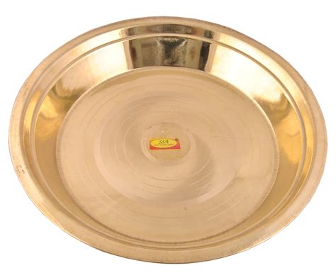 Brass Parat Platter Silver Touch Design Round Shaped Diameter-37 cm (P ...