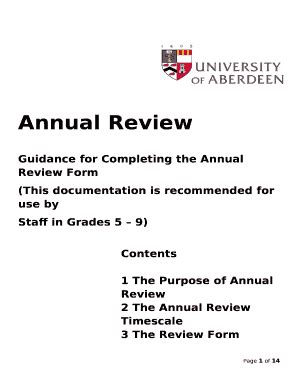 Guidance for Completing the Annual Review Doc Template | pdfFiller