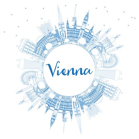 Outline Vienna Austria City Skyline with Blue Buildings and Copy Space. 17403494 Vector Art at ...