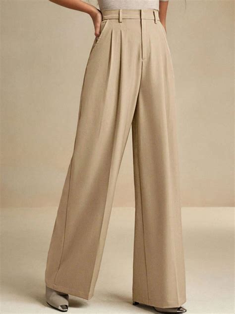 Kotty Women High-Rise Wide-Leg Pleated Korean Pants Trousers – KOTTY