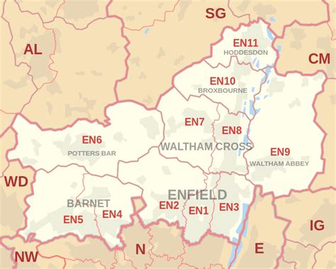 Image result for Enfield Postcode Map