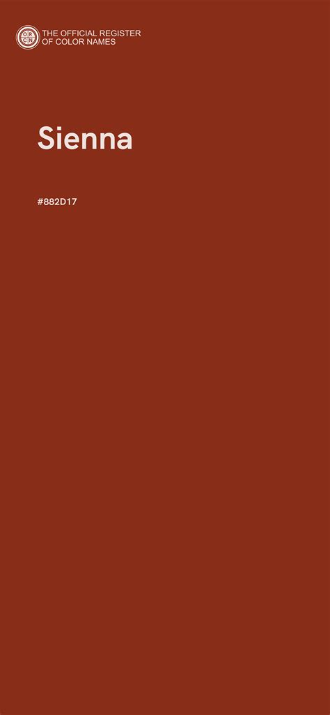 Sienna color - #882D17 - The Official Register of Color Names