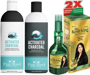 PINKROOT ACTIVATED CHARCOAL SHAMPOO, CONDITIONER WITH EMAMI KESH KING ...