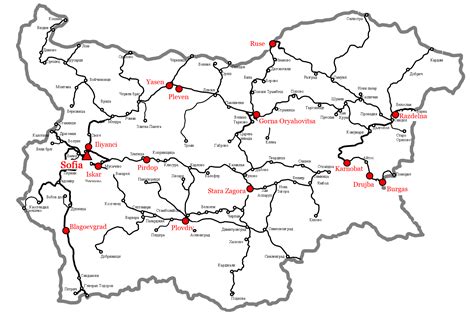 Train Map Of Bulgaria