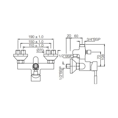 Jaquar 2 Way Wall Mixer Solo SOL-CHR-6145 Normal Flow - Chrome Finish ...