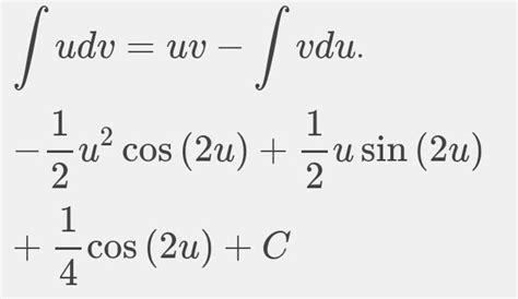 How to solve integral u^2 sin 2u du using integration by parts ...