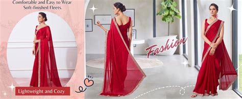ORHANS Women's Satin Chiffon All Over Fix Diamond With Lace Work Saree ...