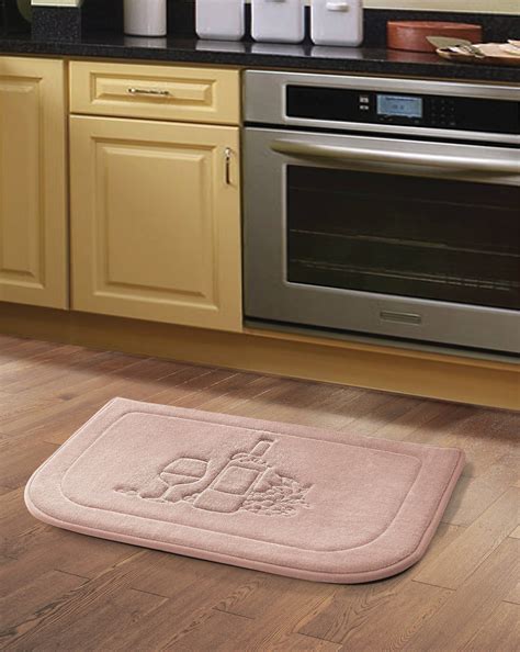 Modern Kitchen Wine Memory Foam Floor Mat Rug in Blush - Walmart.com