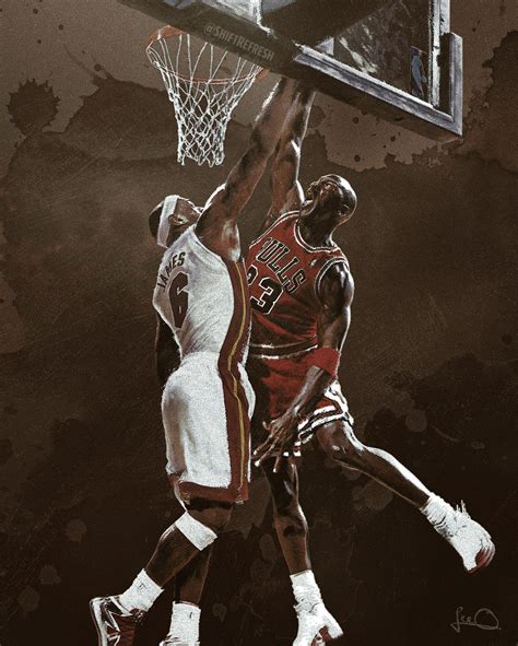 Michael Jordan Dunking On Lebron