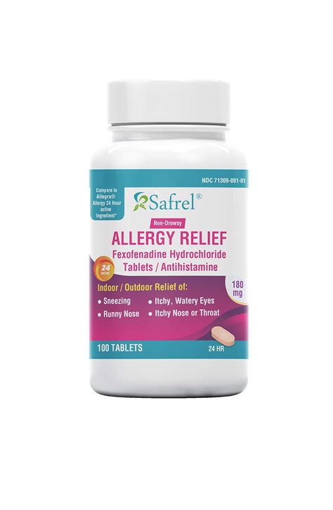 Buy Safrel 24 Hour Allergy Relief Medicine (100-Count) | Fexofenadine ...