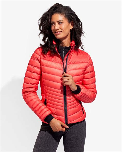 Lightweight womens down jacket - Coral - Redsware Clothing & Apparel