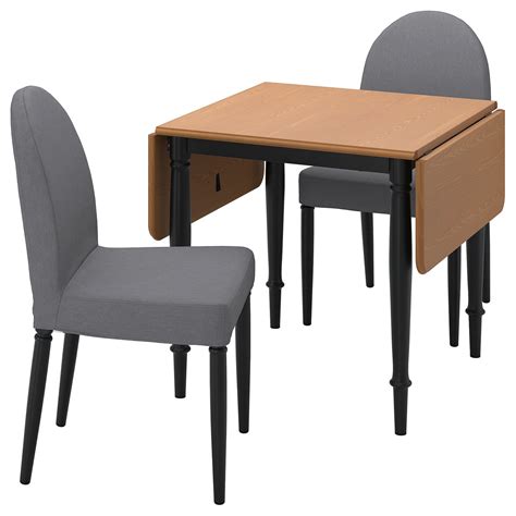 DANDERYD / DANDERYD table and 2 chairs, pine veneer black/Vissle grey ...