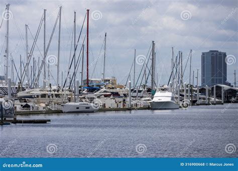 Boats and Yachts Docked on the Ocean Water at the Southern Yacht Club ...